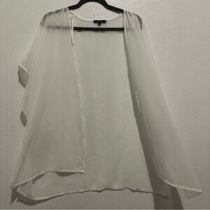 Elegant Sheer White Kimono Cardigan